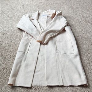 Cream Long Cardigan with Pockets Women